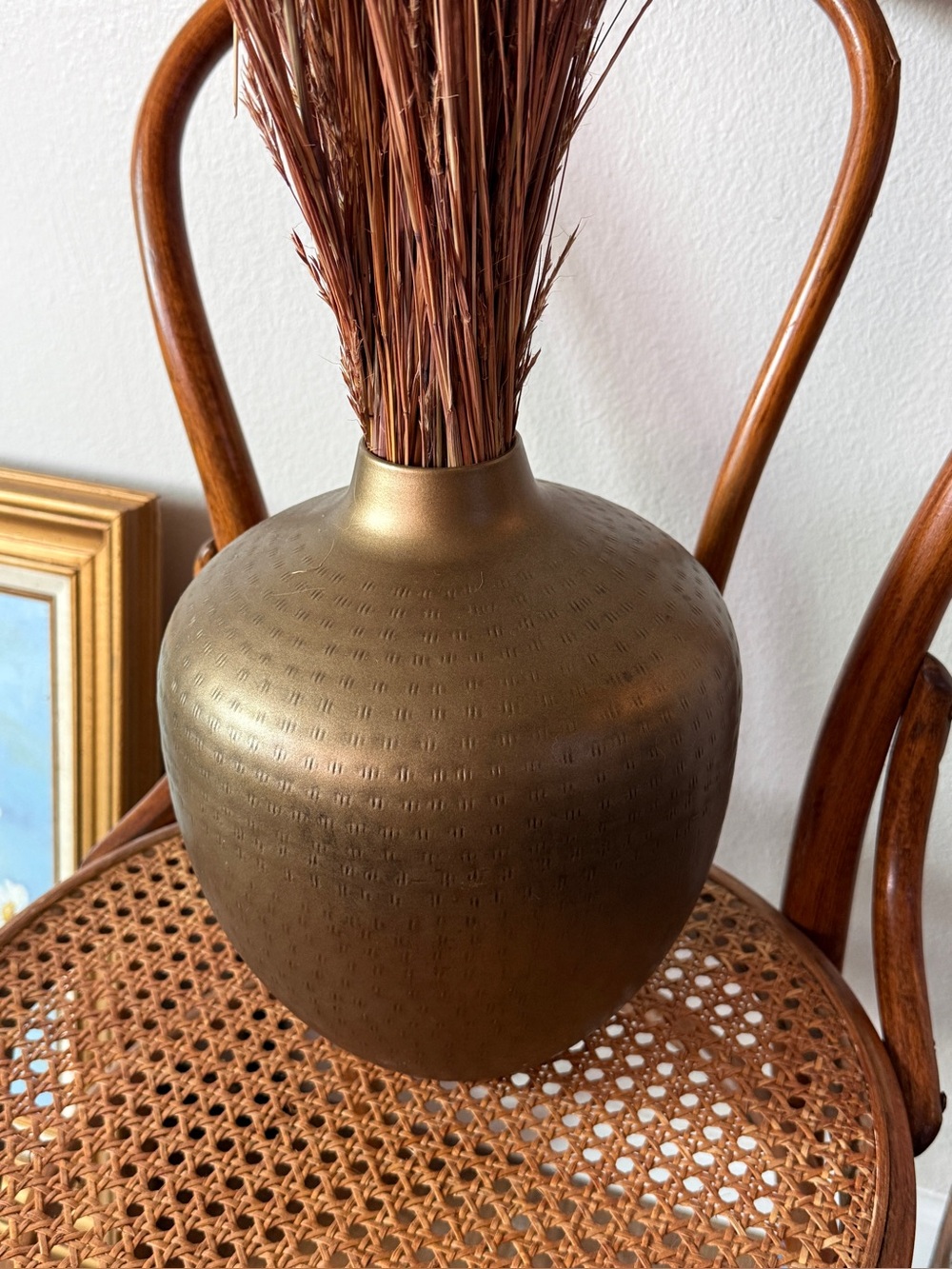 T.J.Maxx Metallic Gold Textured Accent Vase